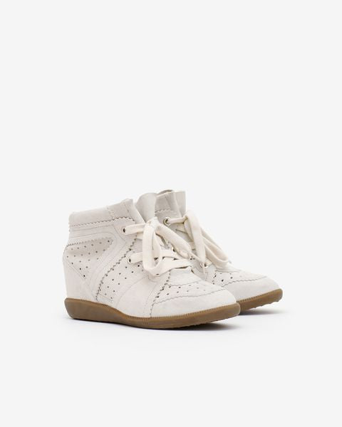 Isabel Marant Bobby baskets beige cuir compensées 5 cm