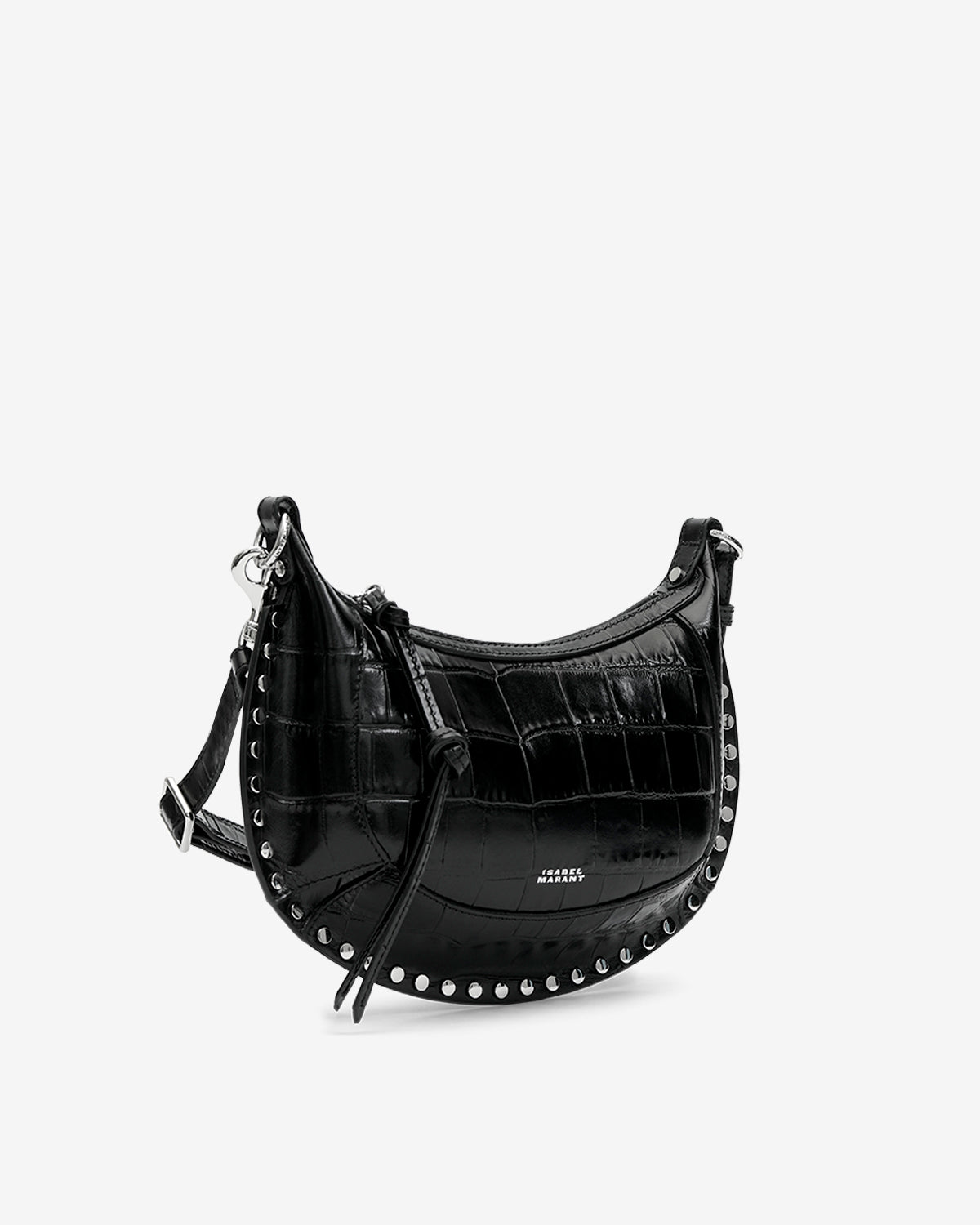 Isabel Marant Oskan Moon sac cuir croco noir argenté