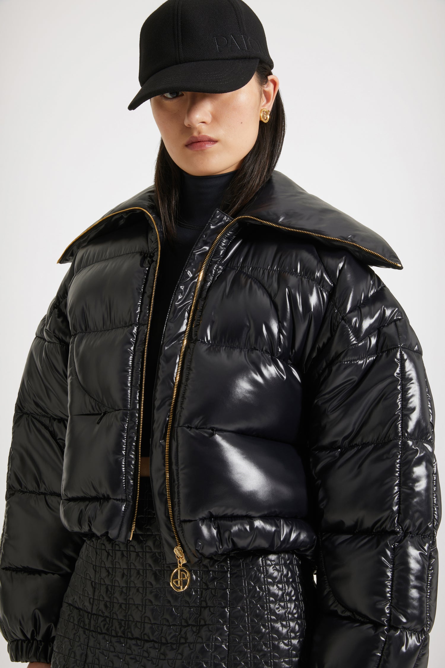 Patou Coats H23OU024 doudoune noire courte polyamide 38