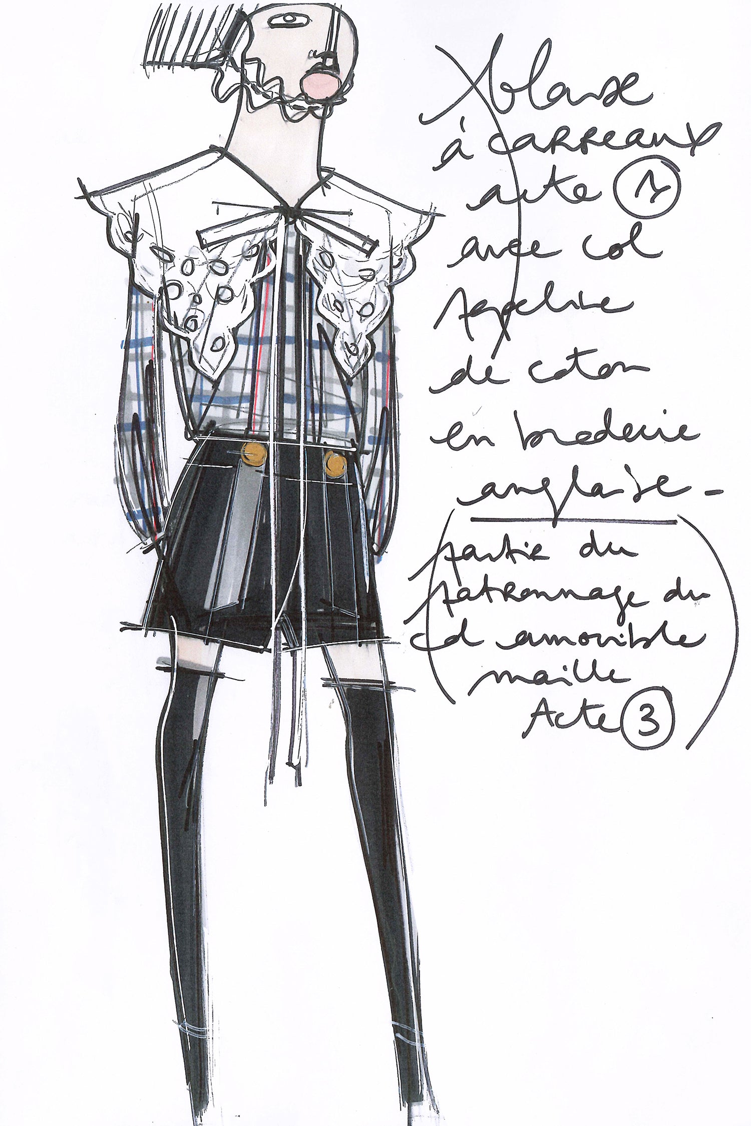 Patou BL01200735029 chemise tartan gris Boarding Check