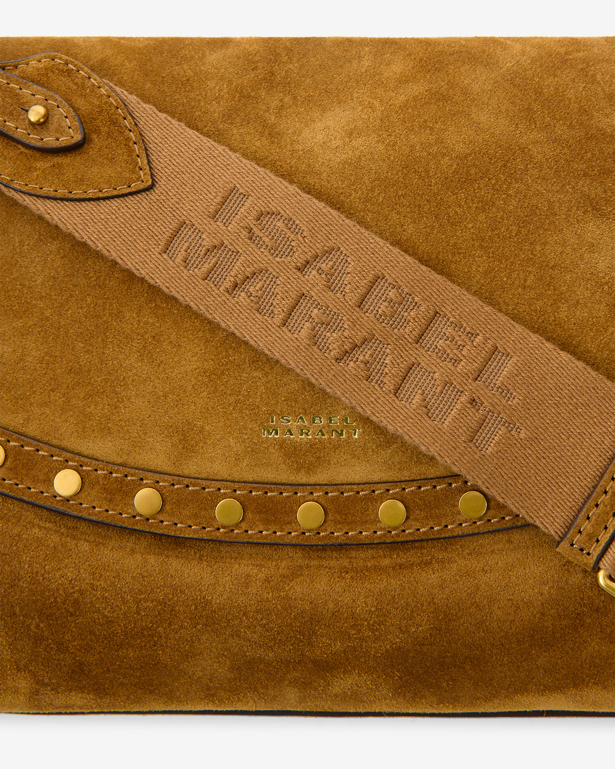 Isabel Marant Chany M sac cuir velours cognac 34 cm
