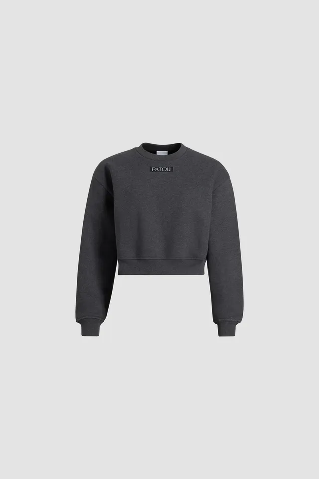 Patou H25JE200 sweat molleton coton bio gris Mercury