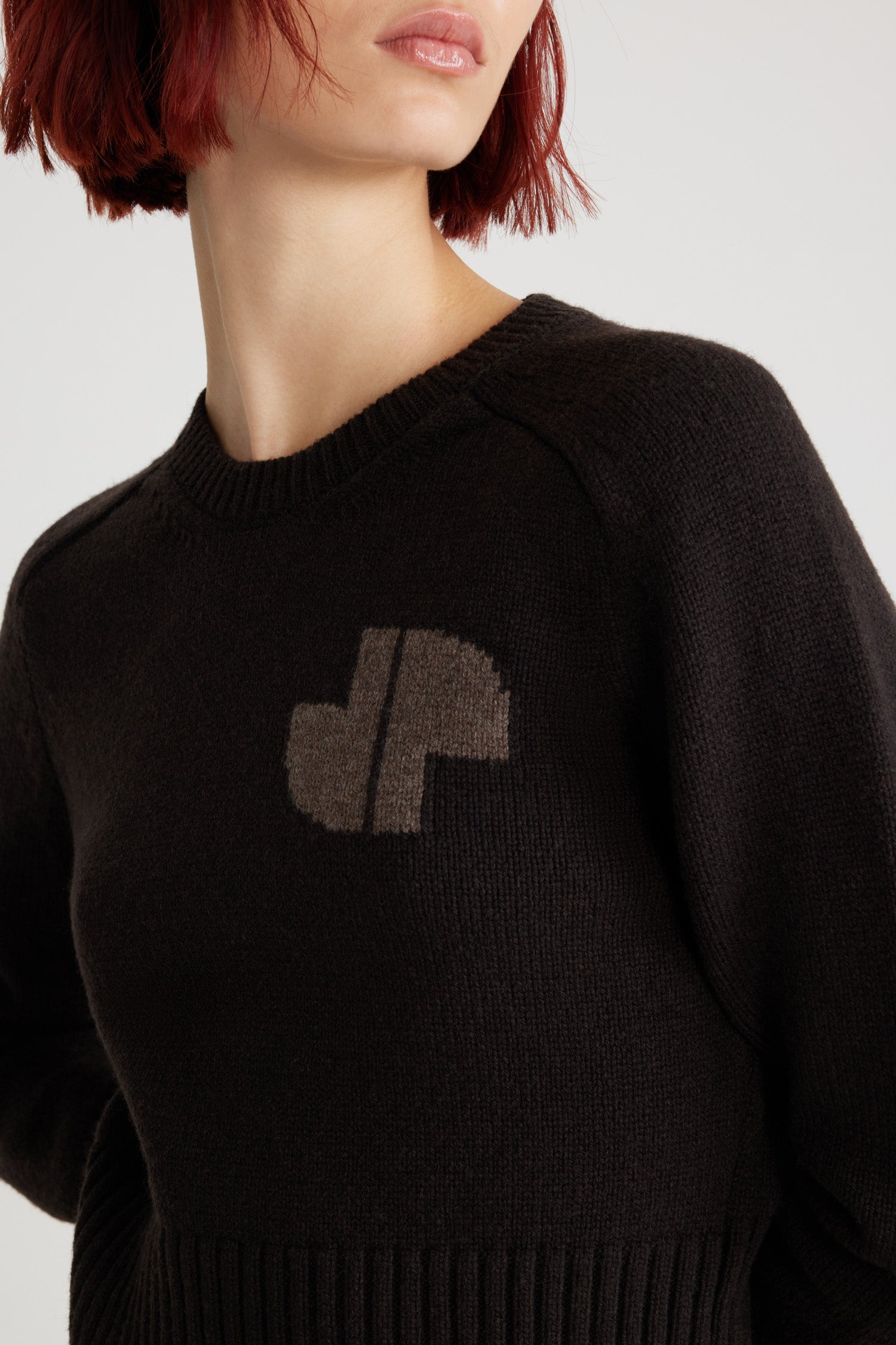 Patou KN202 pull laine cachemire marron JP