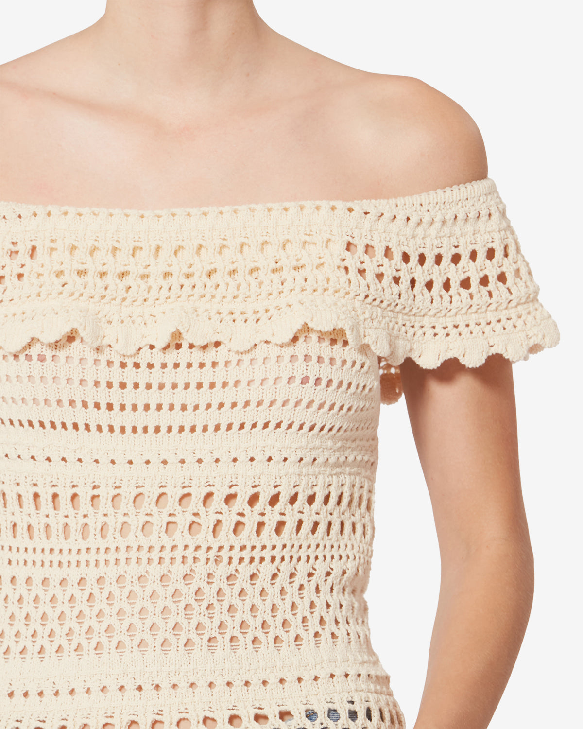 Isabel Marant Zaelle pull écru crochet coton lin