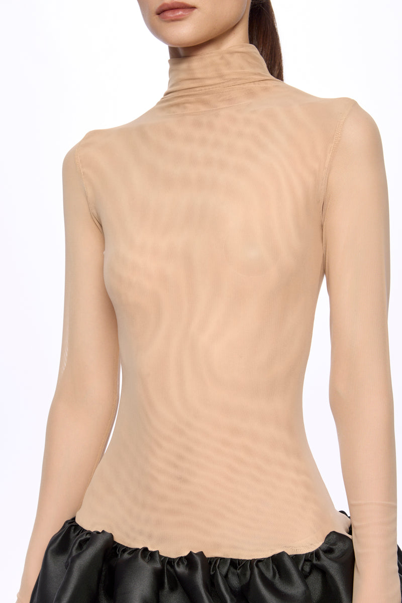 ATU Body Couture Mini robe tulle nude noir taille S