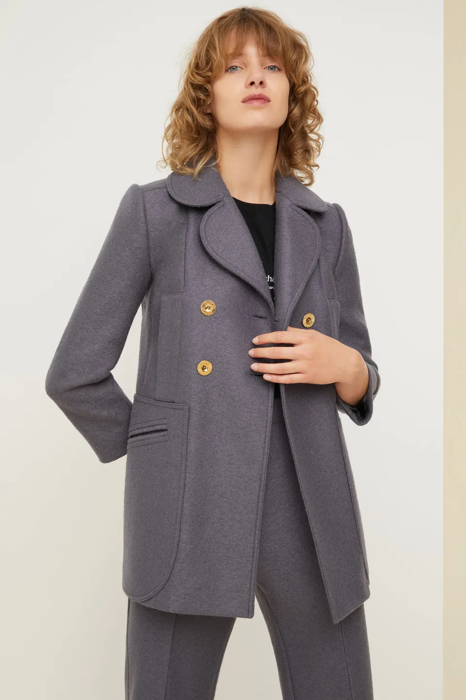 Patou JA012 veste laine croisée grise Storm