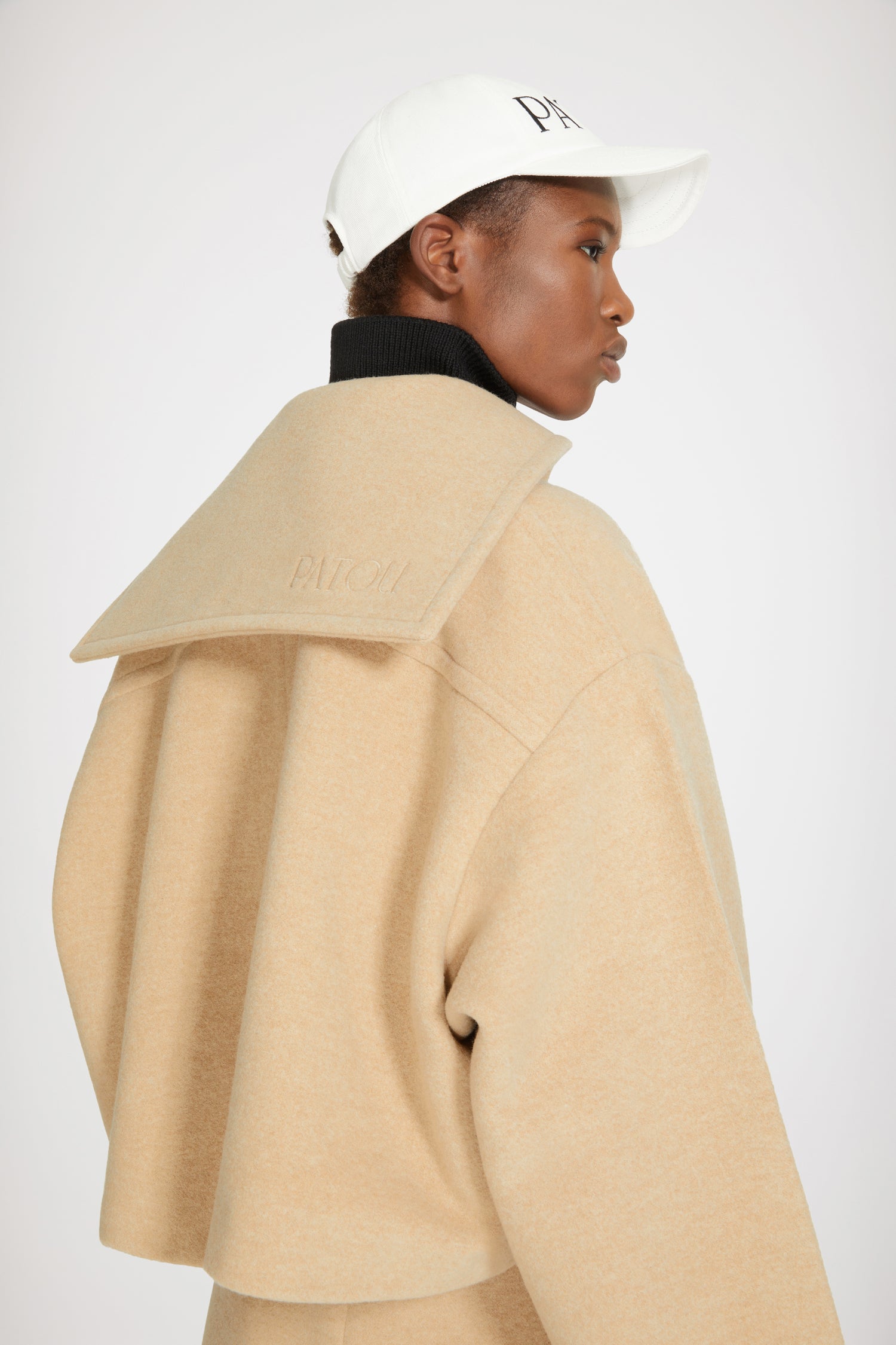 Patou CO014 manteau laine biscuit beige taille 38