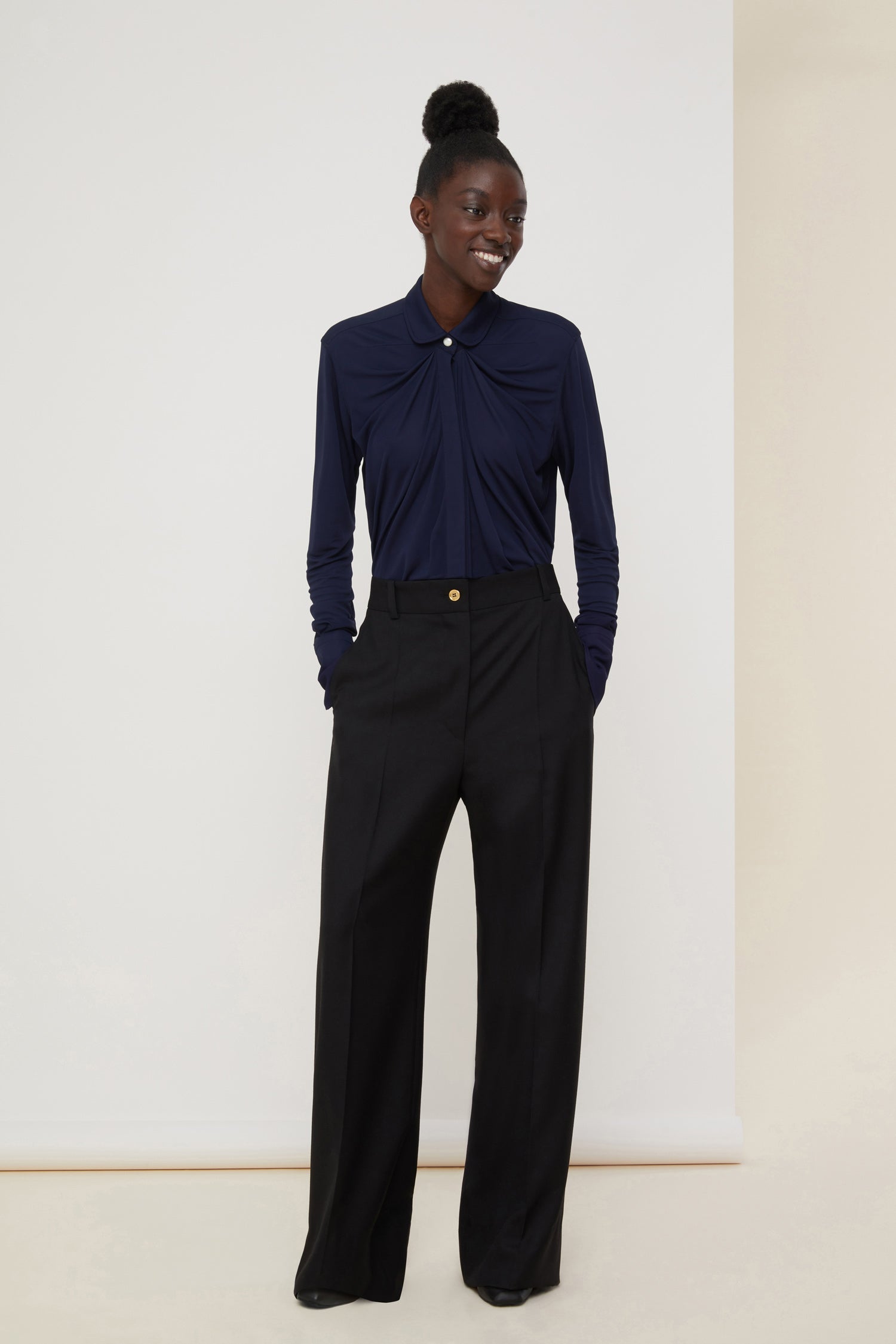 Patou Tops Shirts BL010 chemisier bleu encre taille 34