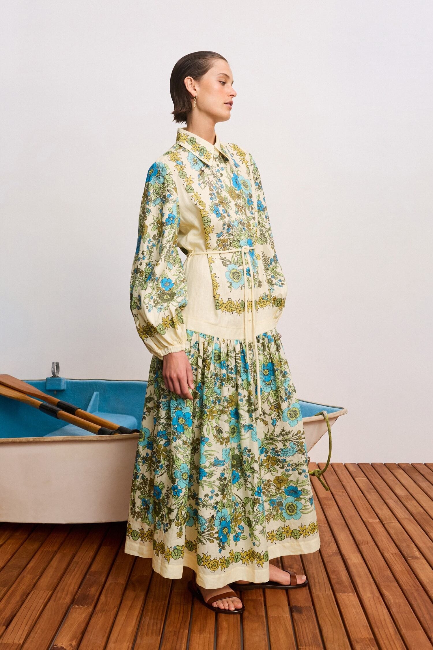 Alemaïs Sophia Shirtdress robe chemise lin fleurie