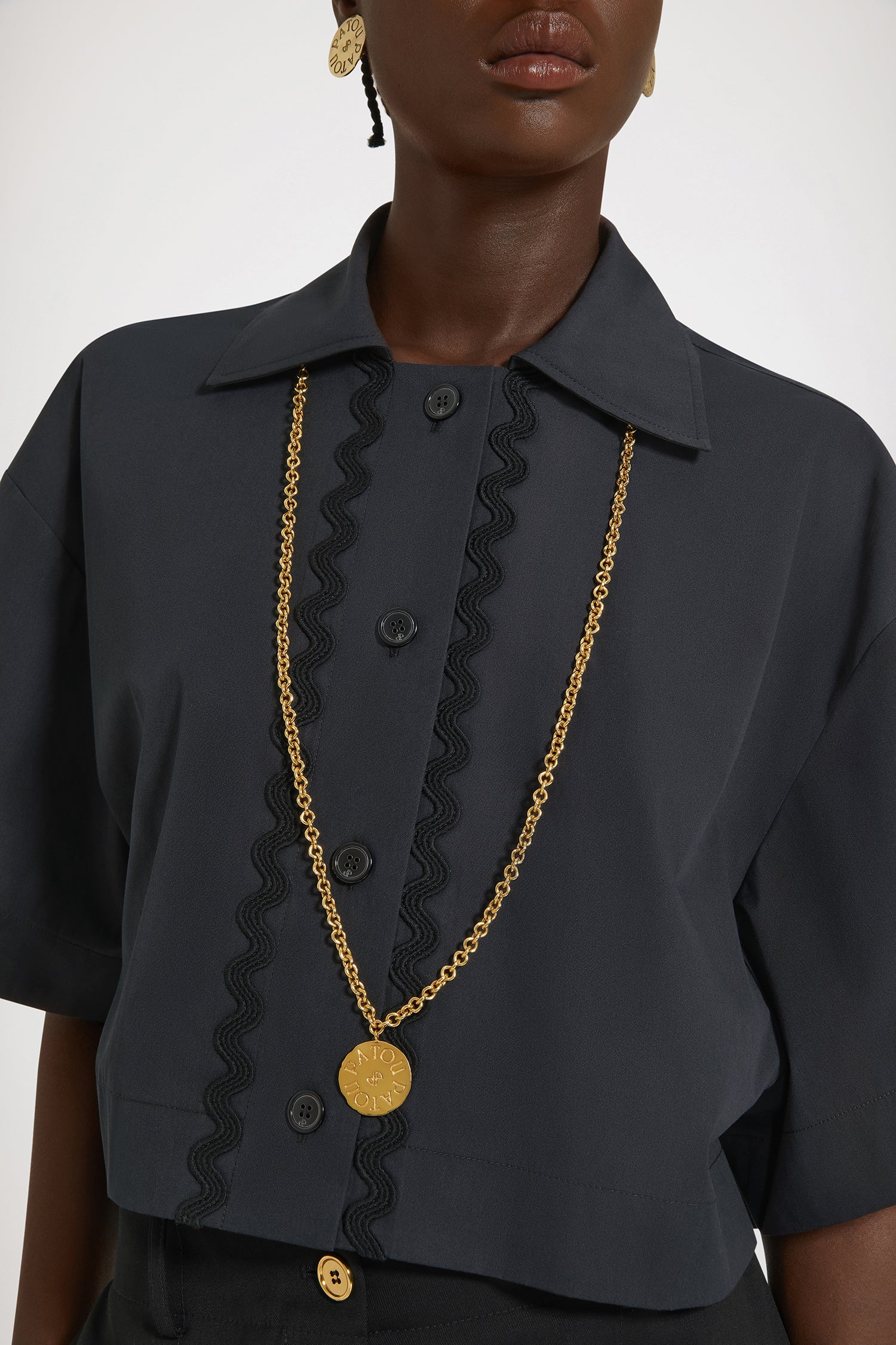 Patou Tops P24BL0320017999B chemise coton noir 36