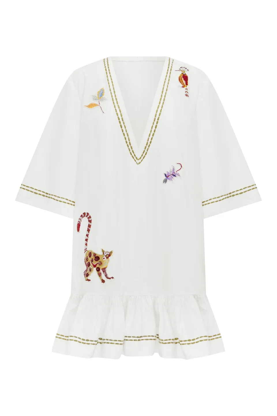 Alemäis Camelia robe mini brodée coton bio