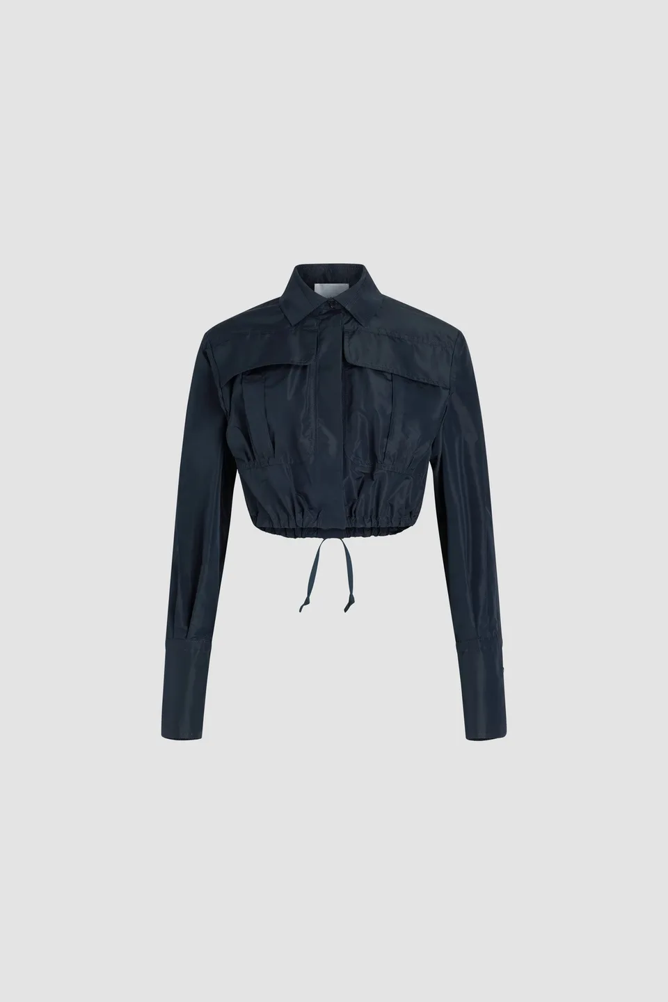 Patou chemise safari courte faille recyclée bleu Navy Black
