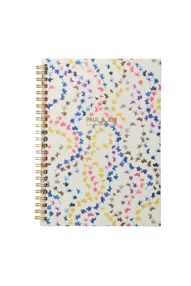 Paul & Joe Carnet A5 spirale fleurs multicolore ligné