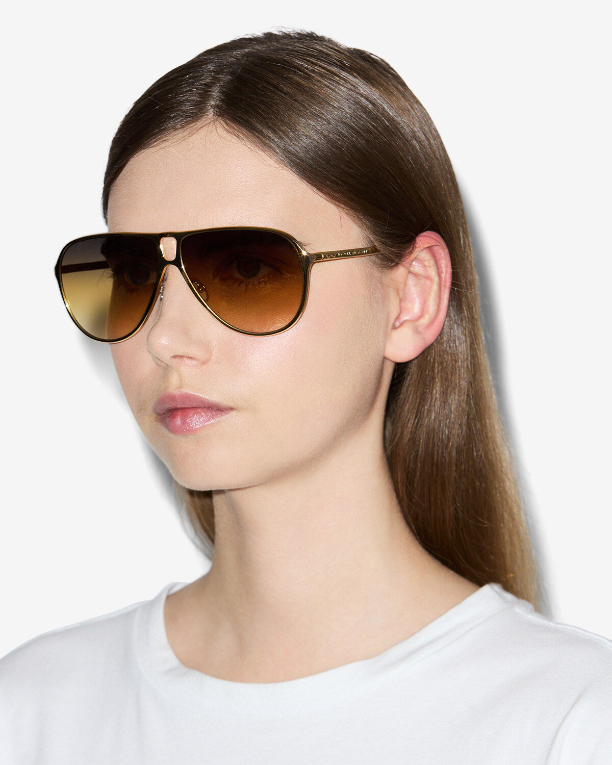 Isabel Marant Haylo lunettes soleil aviateur gold brown