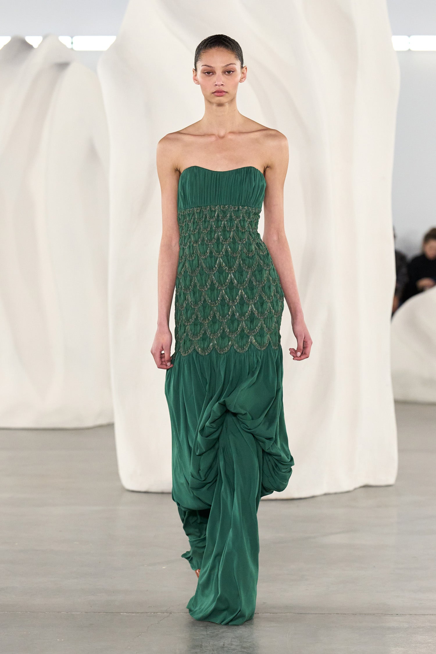 Ulla Johnson Octavine FA260153 robe longue Tourmaline verte