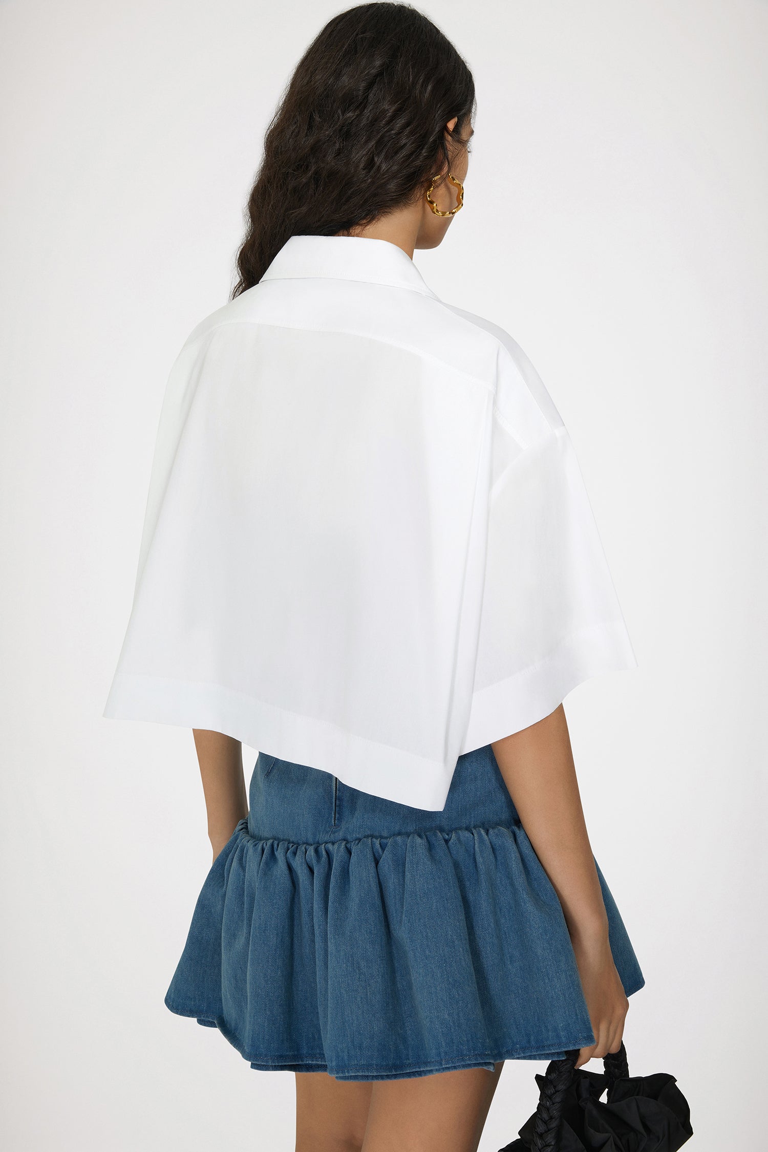 Patou Wave BL032 chemise blanche coton cropped
