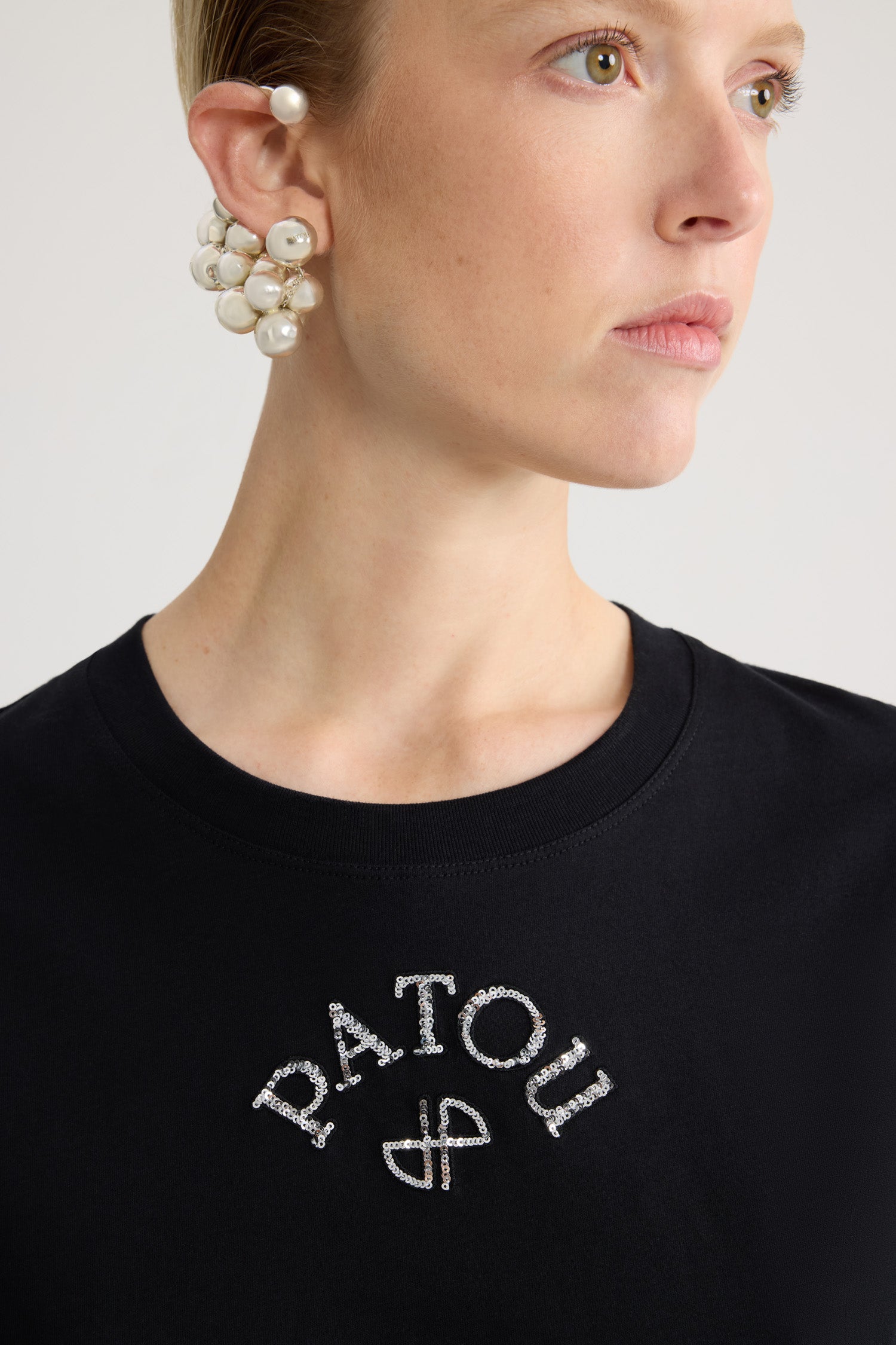 Patou JE214 polo t-shirt coton bio noir manches courtes