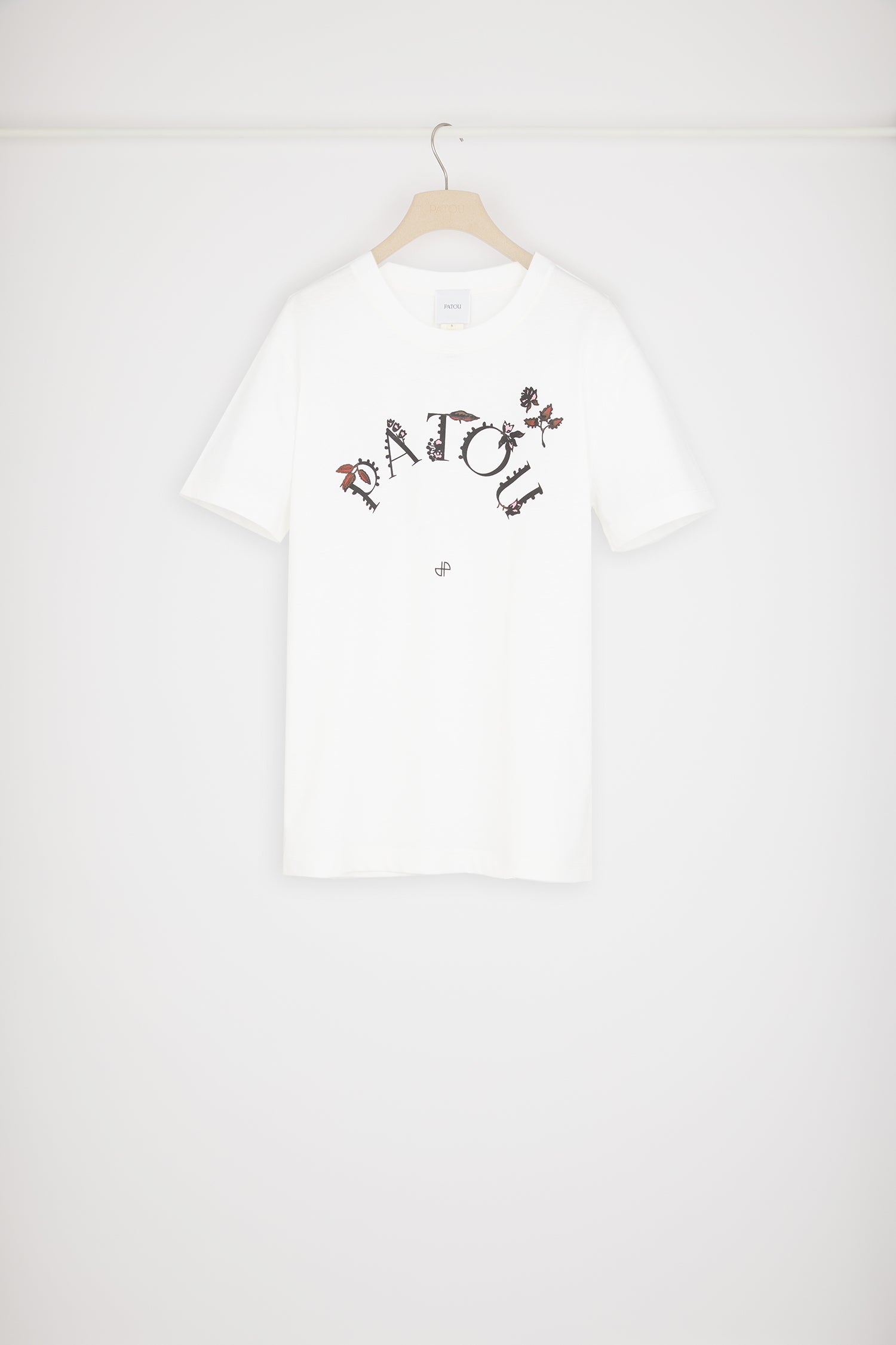 Patou JE088 t-shirt coton bio blanc logo floral