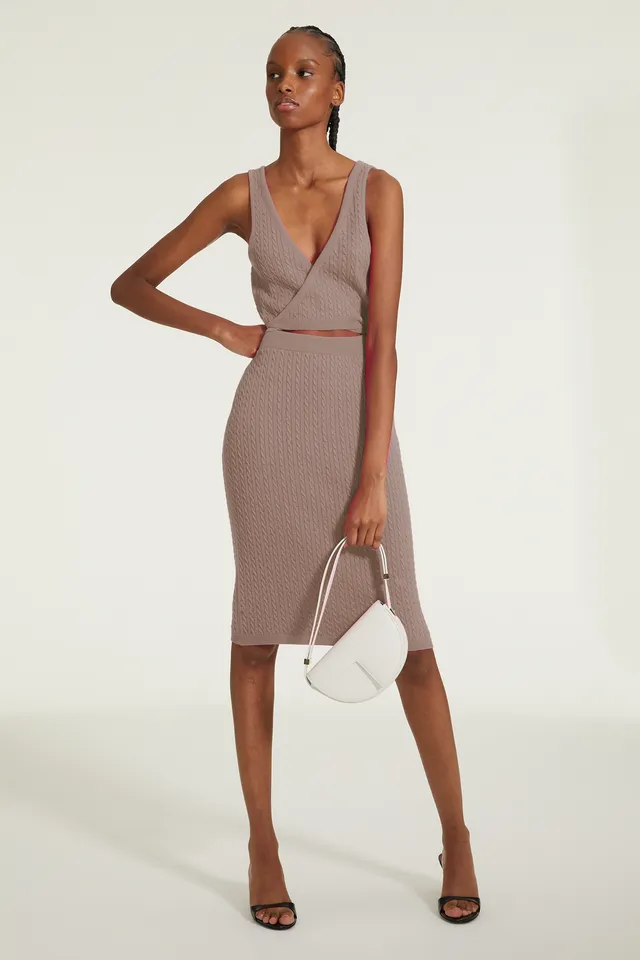 Patou KN121 robe maille beige parchemin taille M