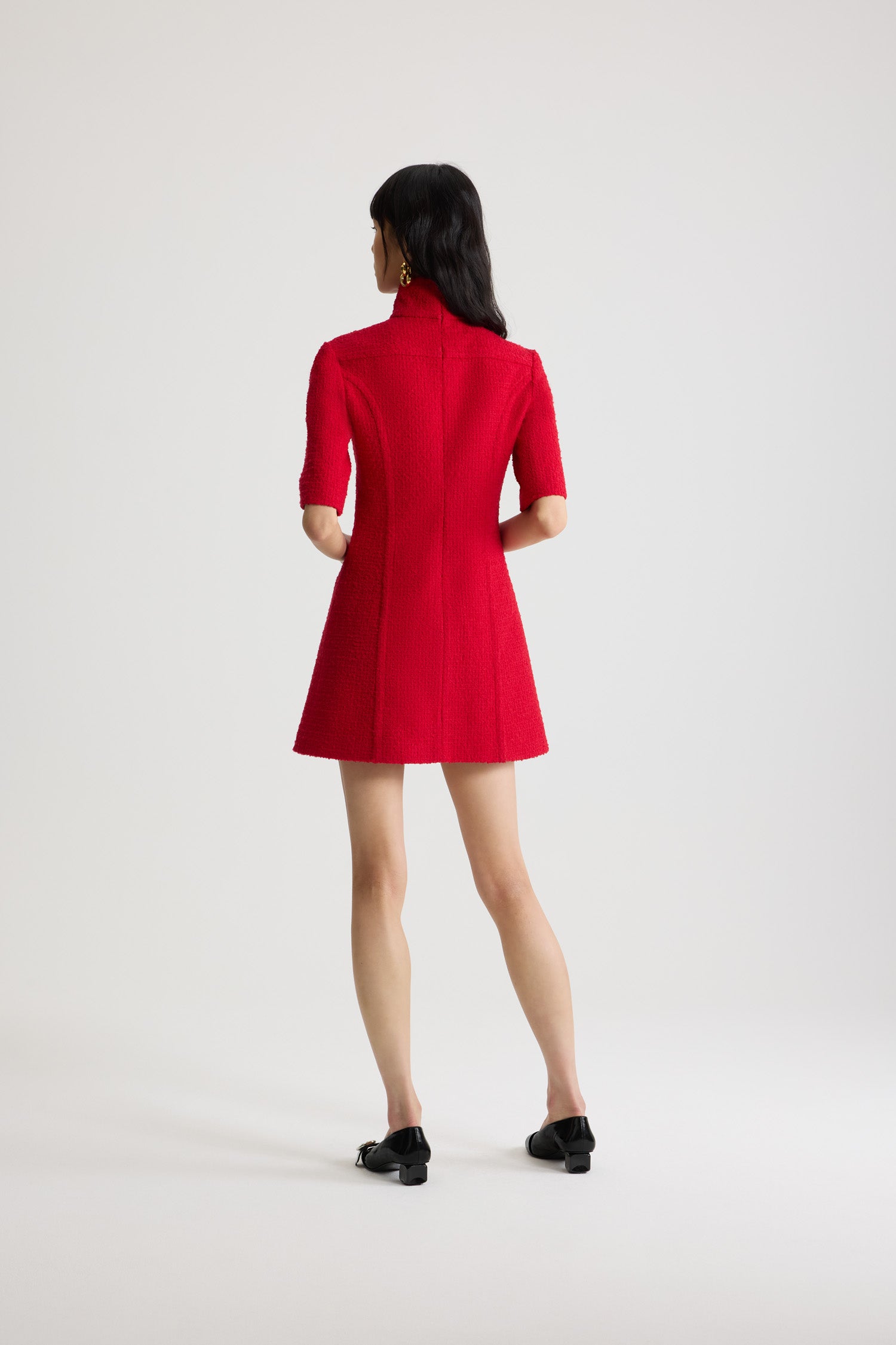 Patou DR204 robe tweed laine rouge écarlate
