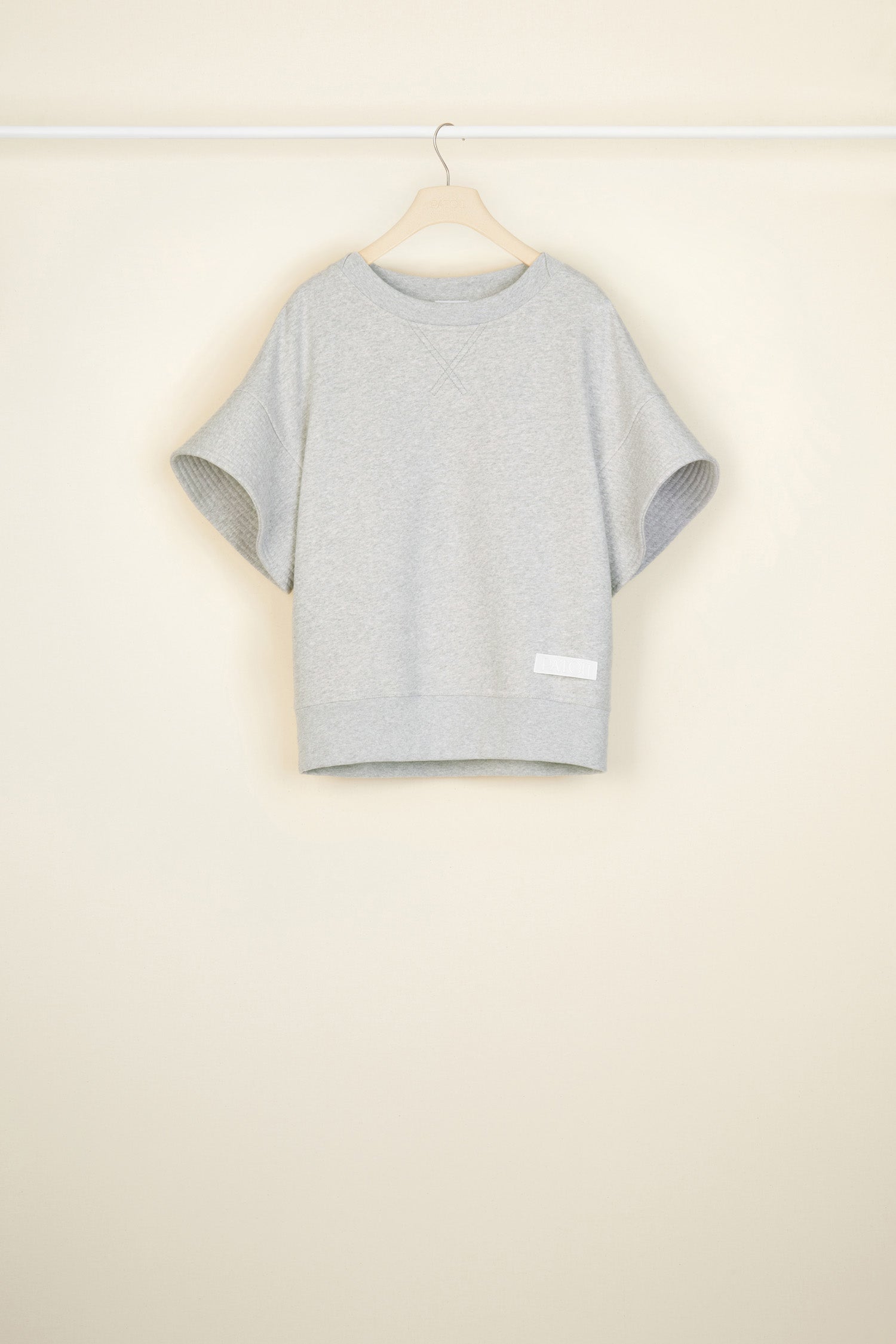 Patou P21JE0119995910A sweat manches courtes gris coton bio