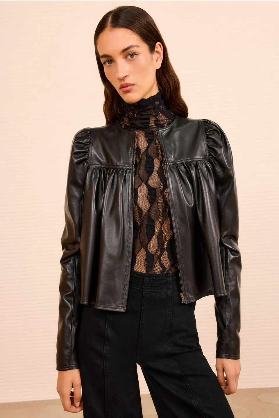 Ulla Johnson Anouk veste cuir Noir agneau