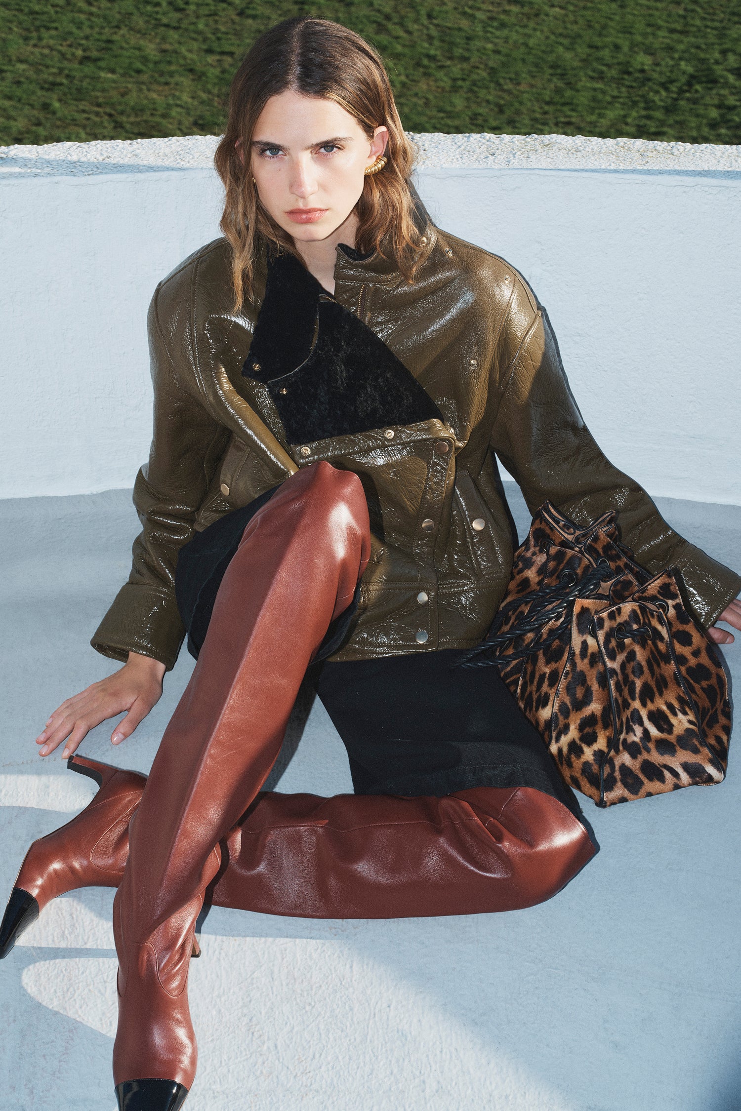 Ulla Johnson Adria tote cuir Leopard grand cabas