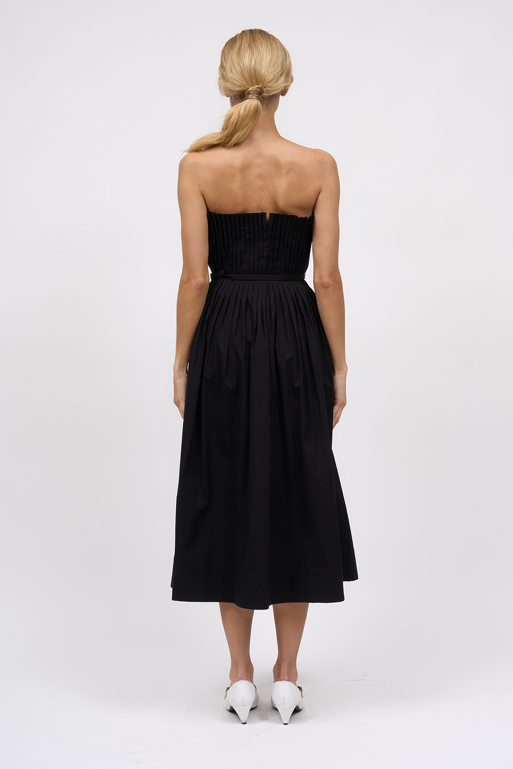 Paul & Joe Clara robe bustier midi popeline coton