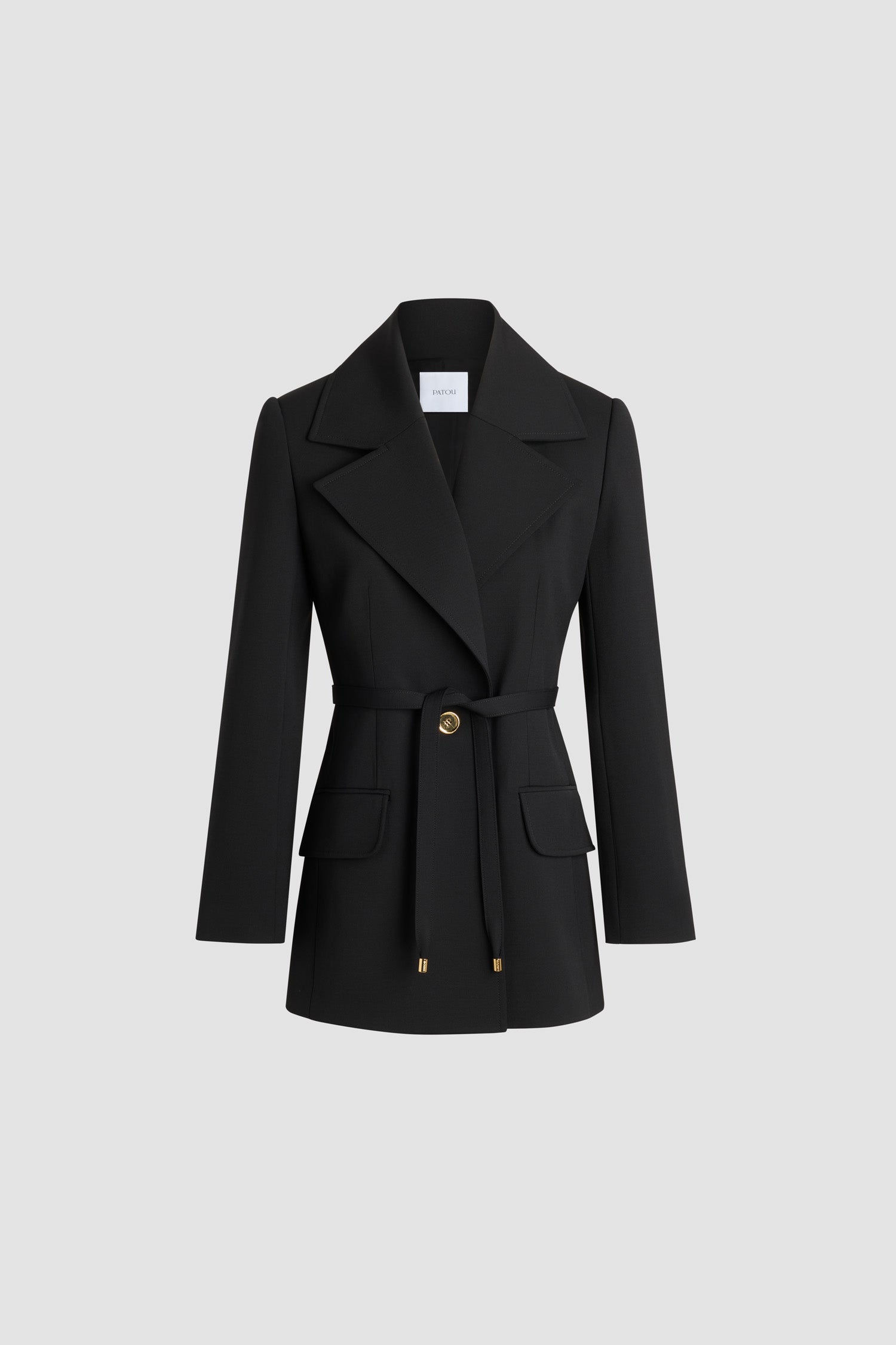 Patou JA061 Veste longue noire laine technique