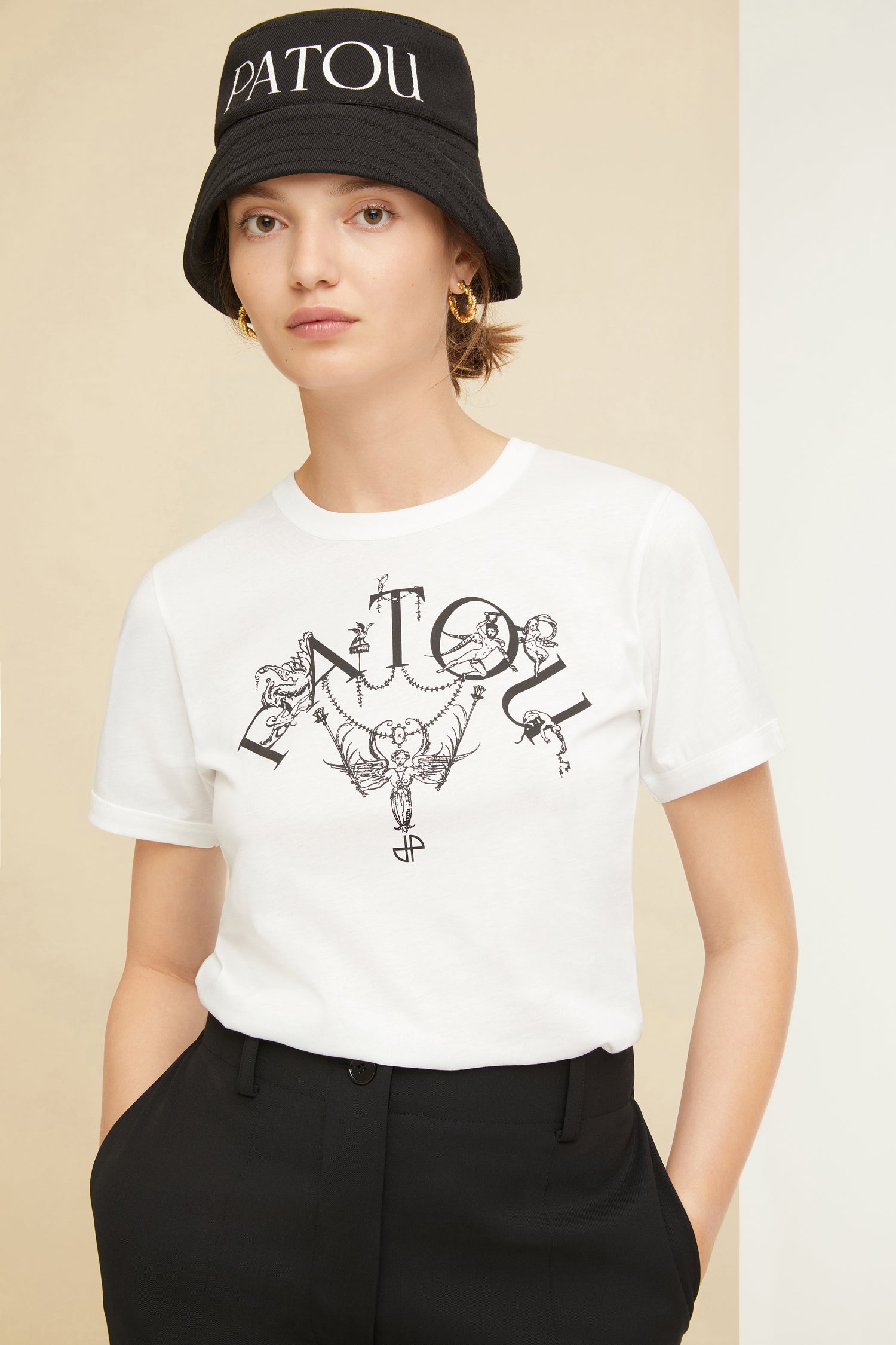 Patou Stories and Tales JE0449999001W t-shirt blanc coton bio