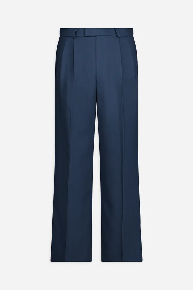 Paul & Joe Rody pantalon plis laine soie marine
