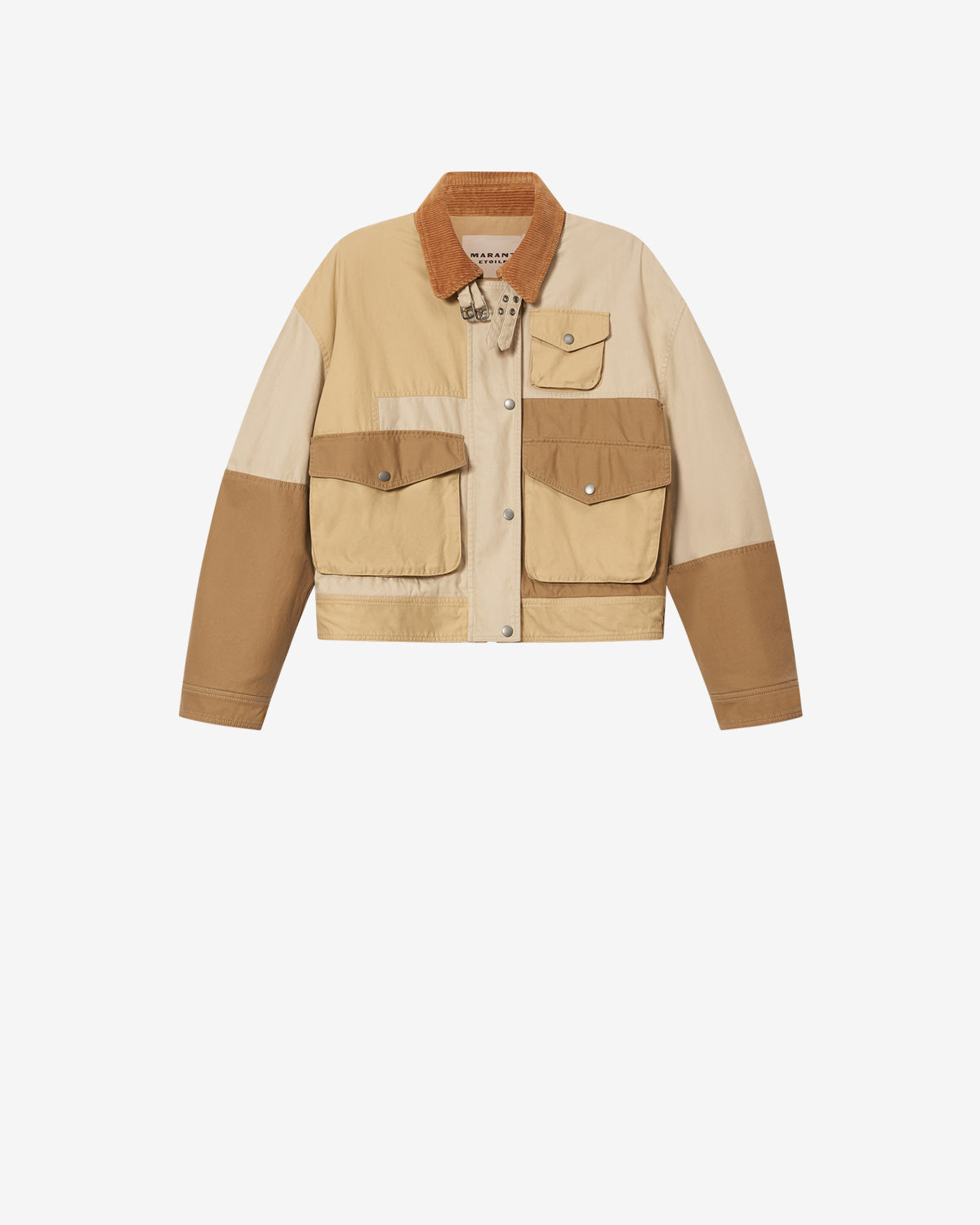 Isabel Marant Risla veste coton beige patchwork courte