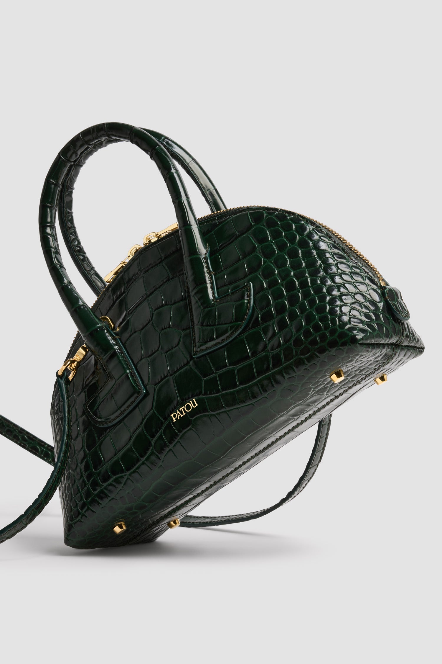 Patou Bags sac bowling BA019 cuir croco vert