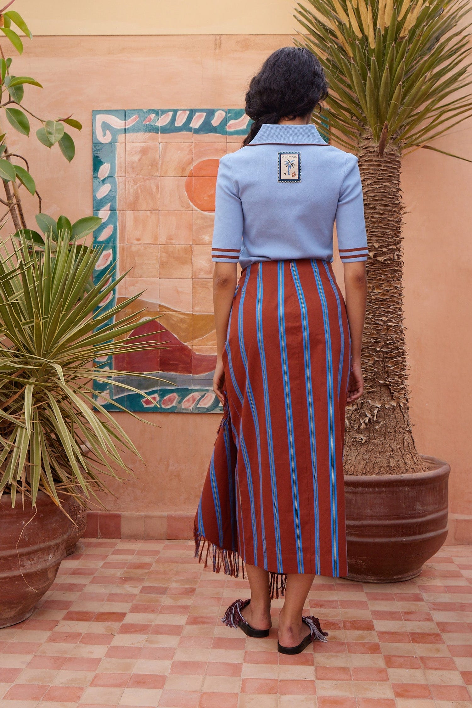 Alemaïs Noura polo maille bleu poche