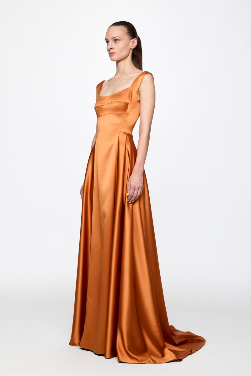 ATU Body Couture robe soirée orange satin taille S corset