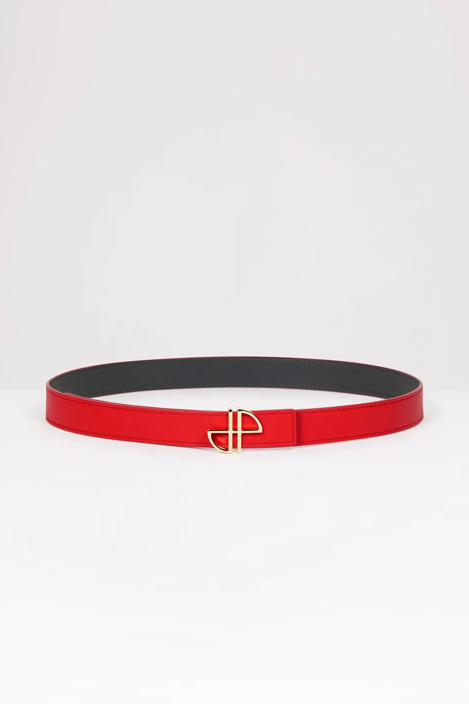 Patou JP BE001 Ceinture Cuir Rouge Racing Réversible