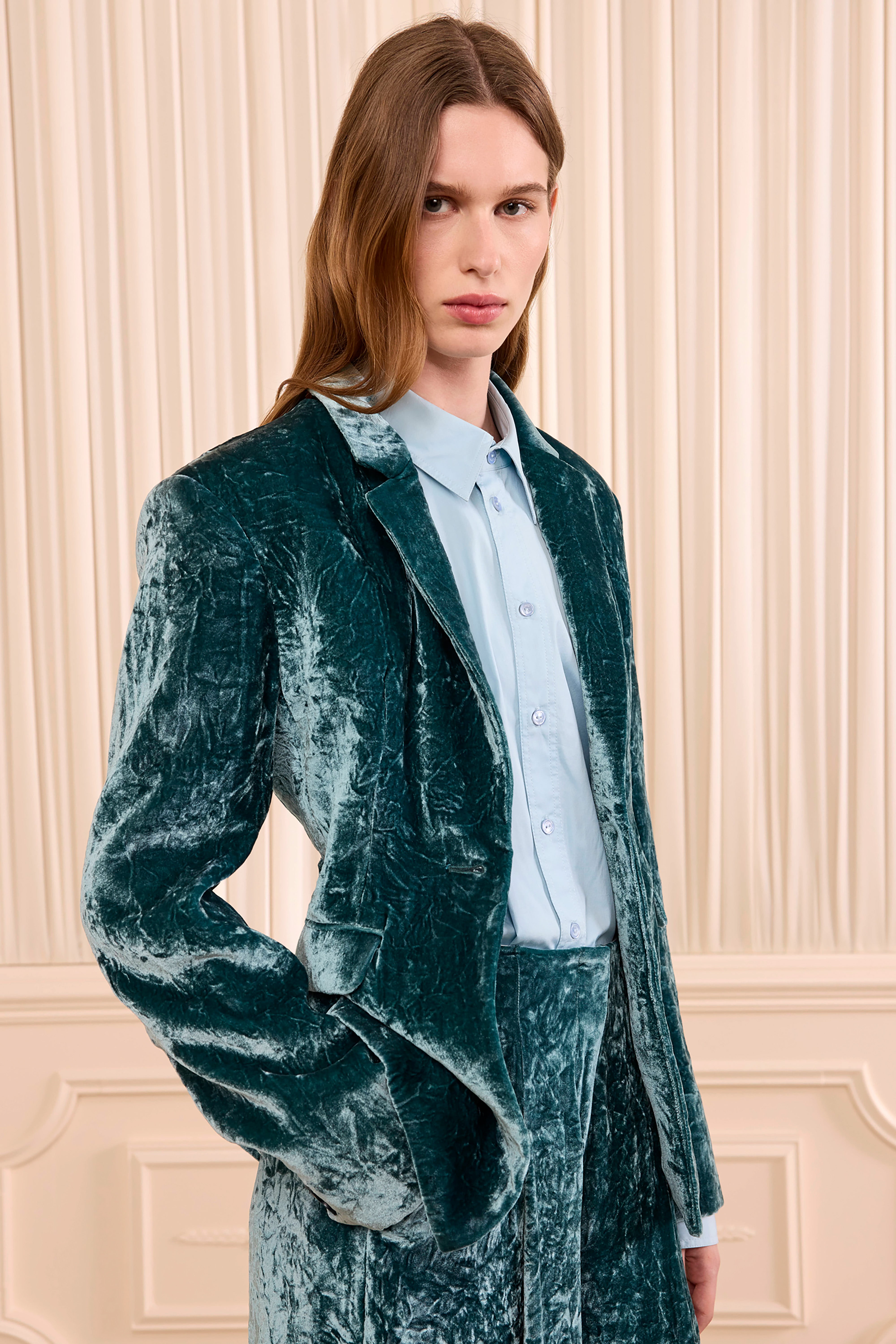 Ulla Johnson Coats Ellery Velvet Jacket Jadeite vert velours