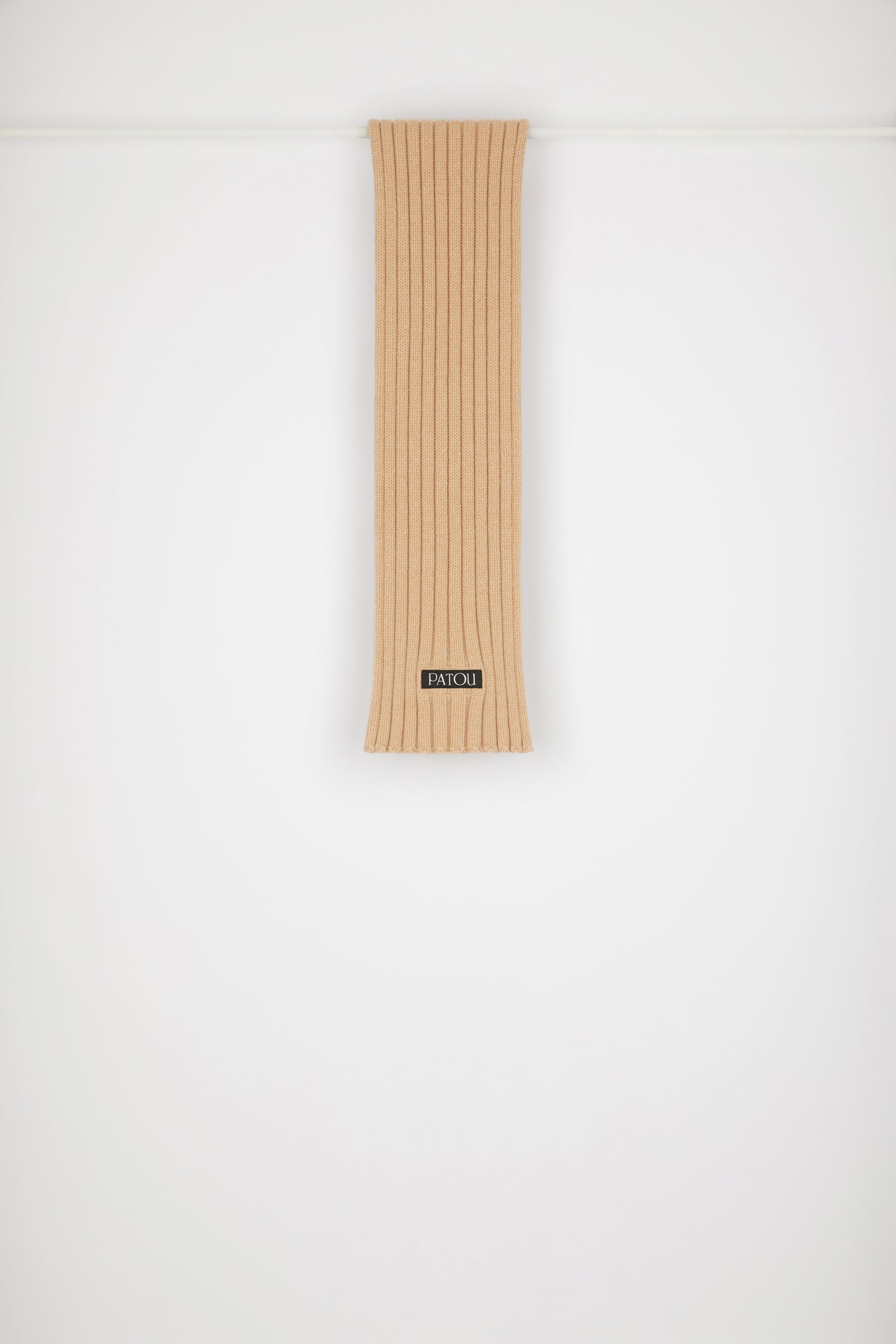 Patou AC036 écharpe laine côtelée Biscuit beige