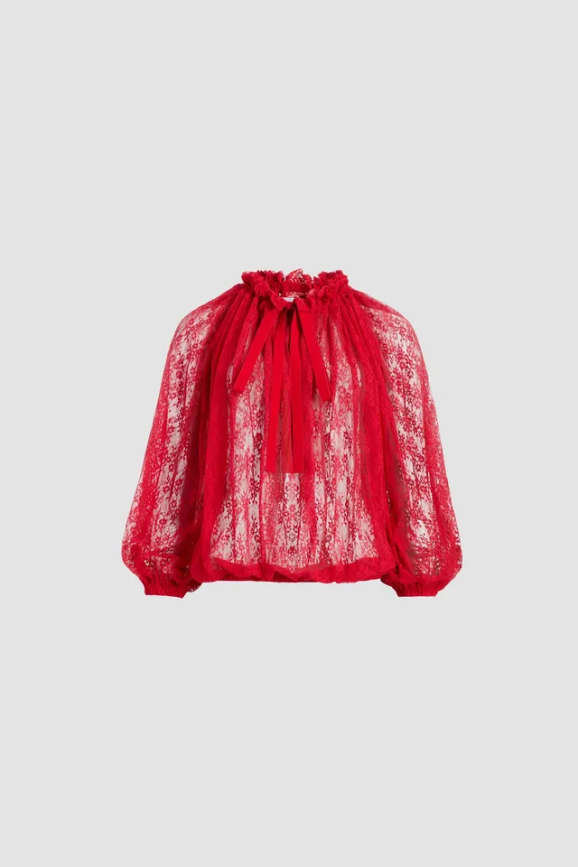 Patou JE1749968318R top dentelle rouge Babylone