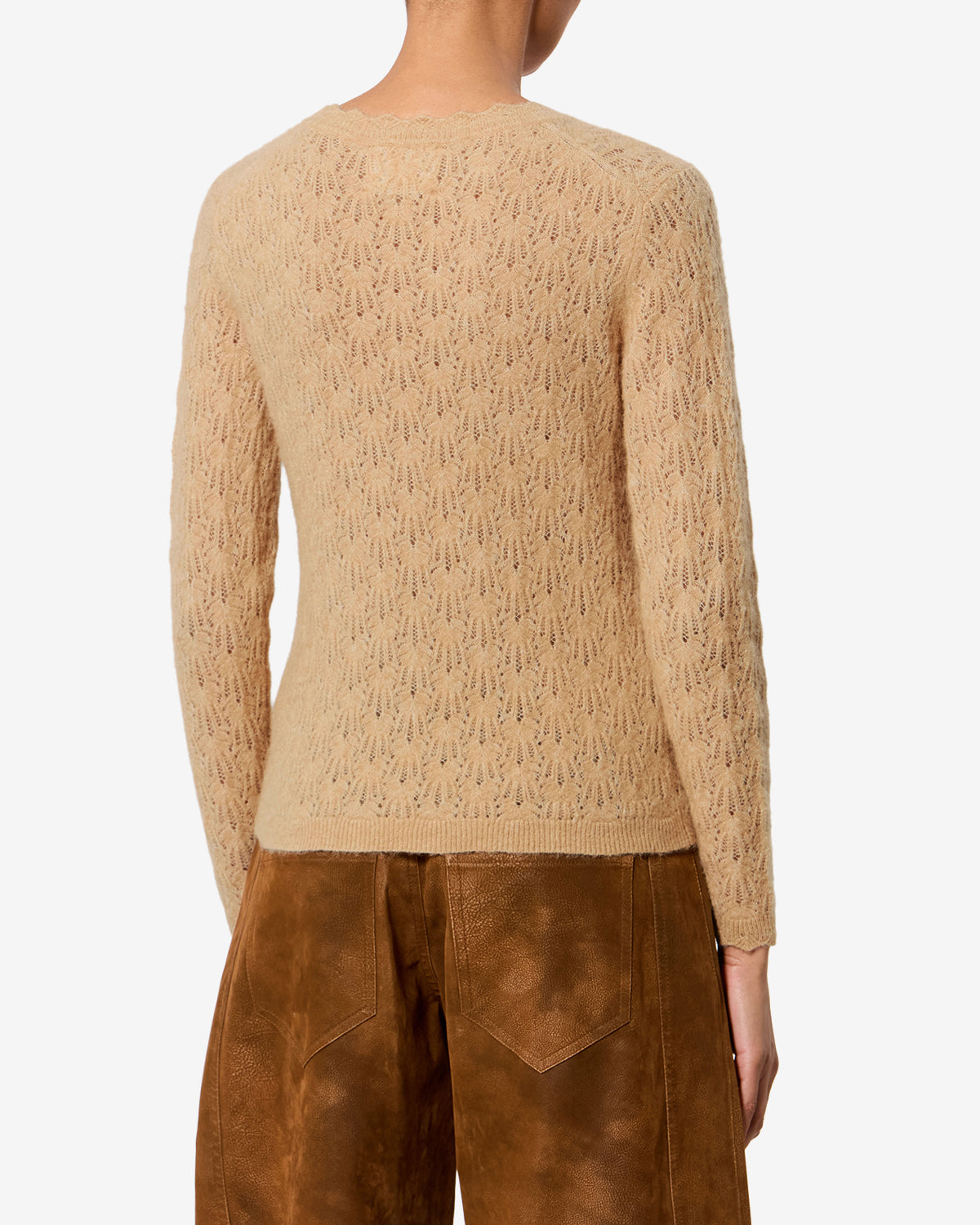 Isabel Marant Obeline pull alpaga ajouré camel
