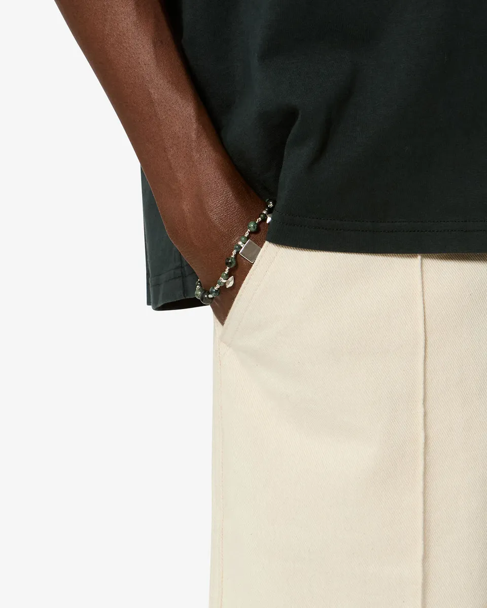 Isabel Marant Jack bracelet jaspe vert foncé-argenté