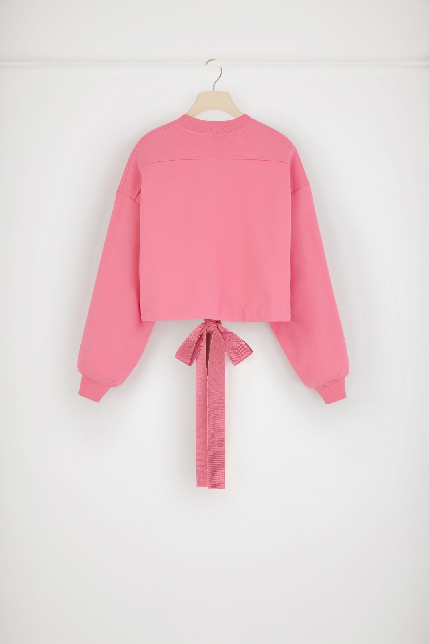 Patou Sweat Cropped Coton Bio Rose JE054 Cordon