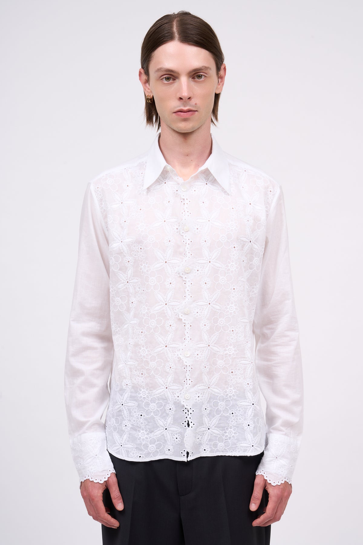 Paul & Joe STEWART chemise brodée voile de coton florale