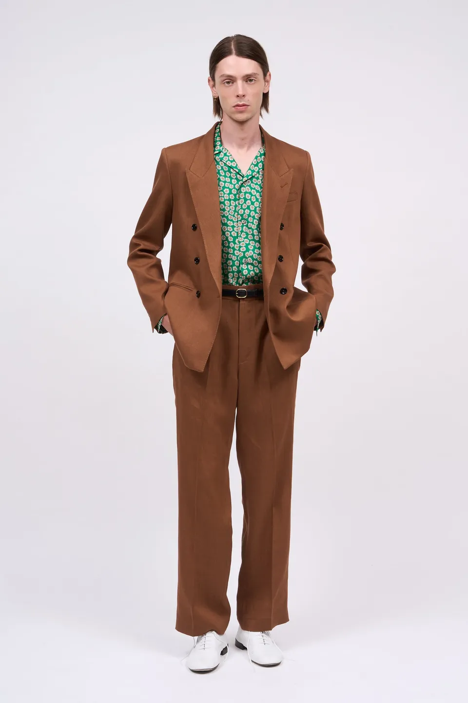 Paul & Joe Alone pantalon droit lin marron homme