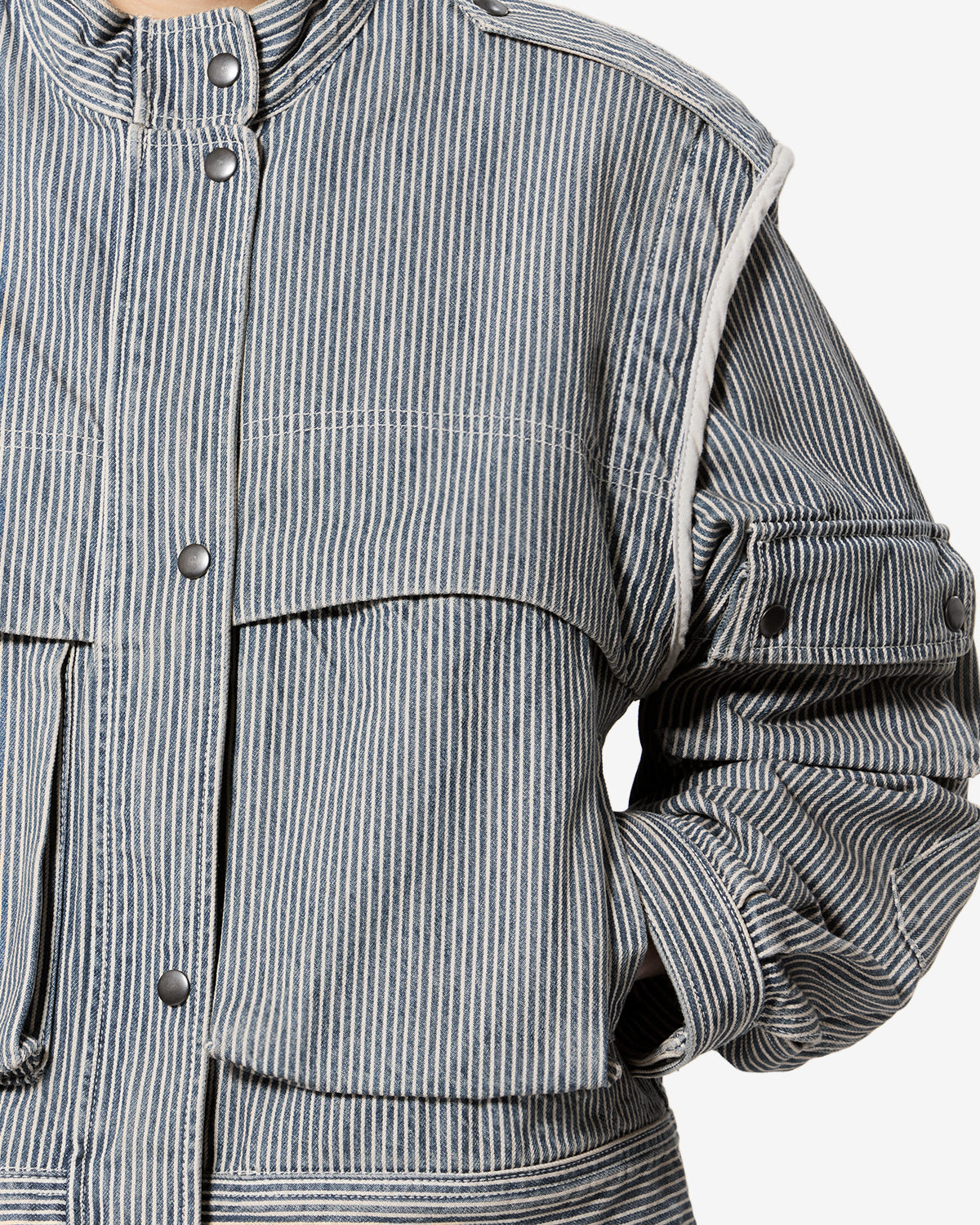Isabel Marant Edany veste coton bleu-blanc