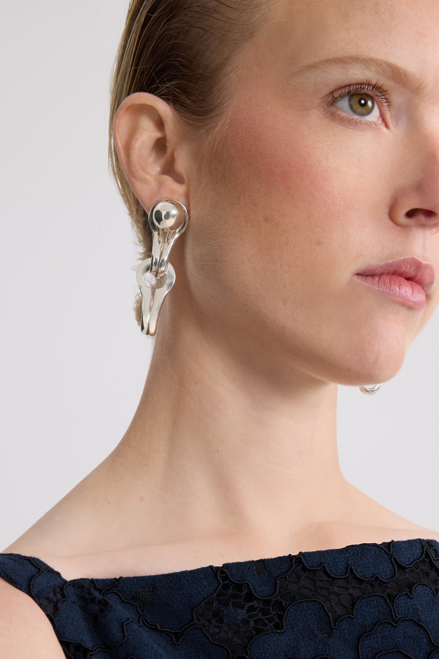 Patou P26JW178 boucles laiton argenté géométrique
