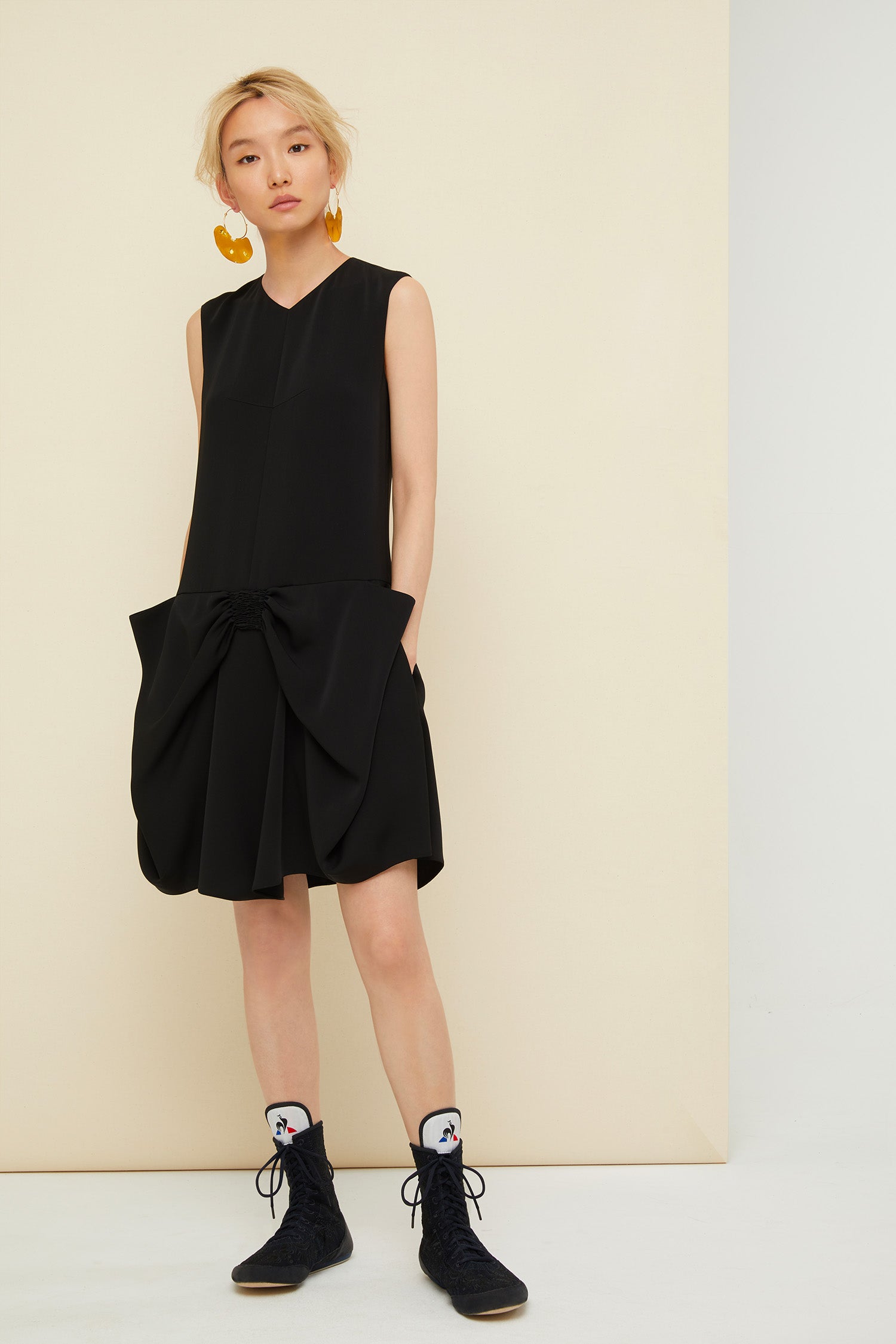 Patou H20DR0210012999B robe mini noire cady nœud