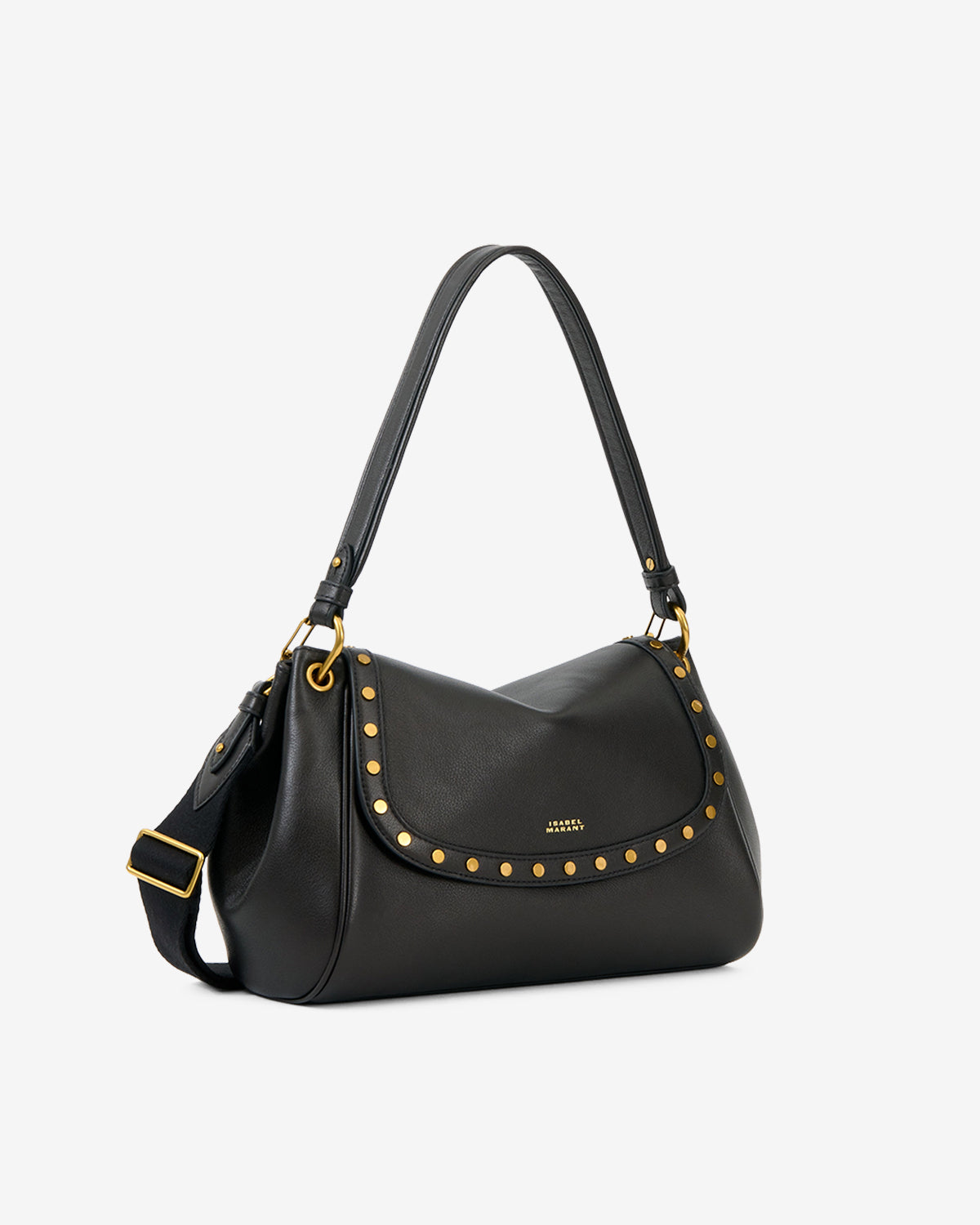 Isabel Marant Chany M sac cuir velours noir clouté