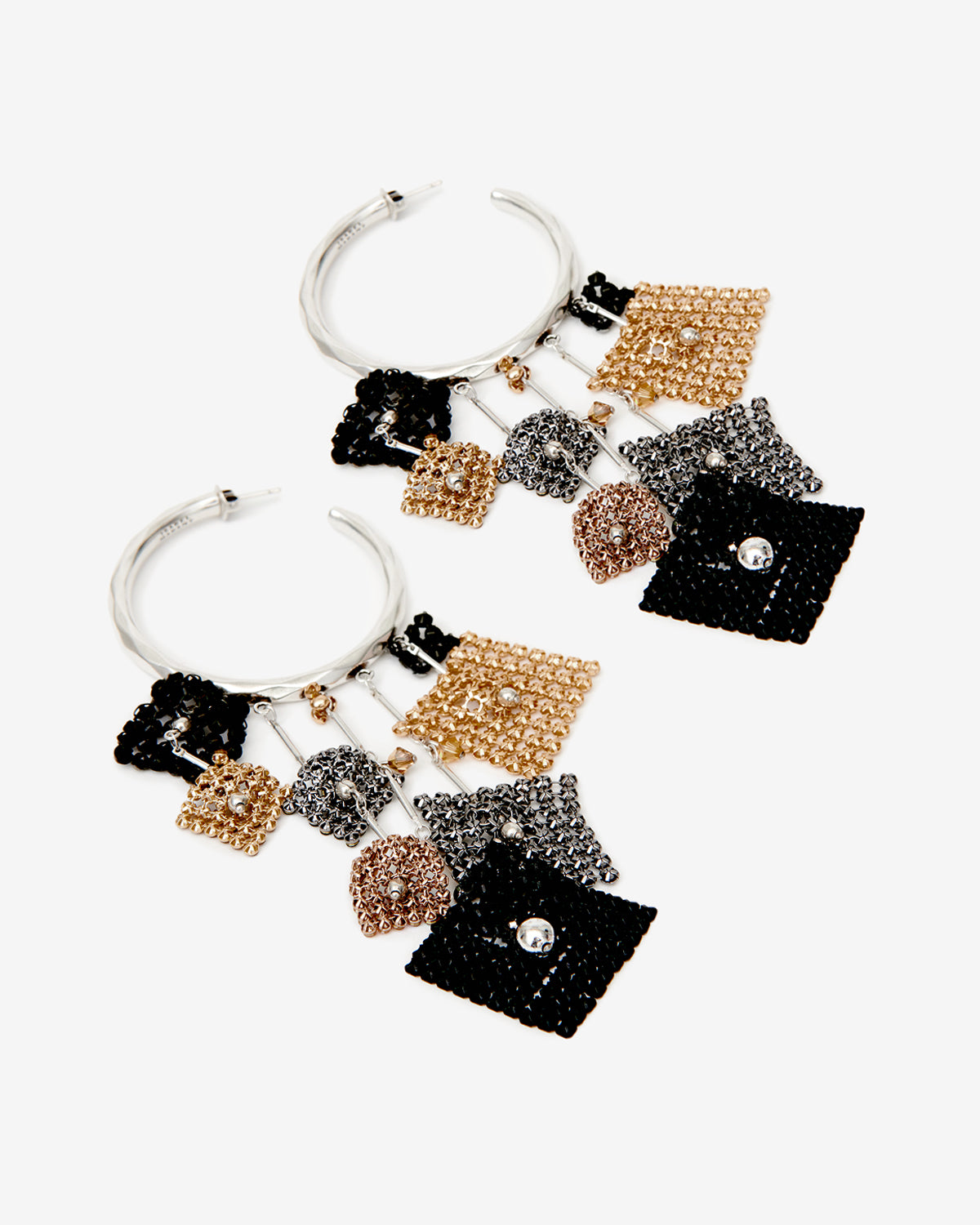 Isabel Marant Catalina Boucles Créole Strass Argenté