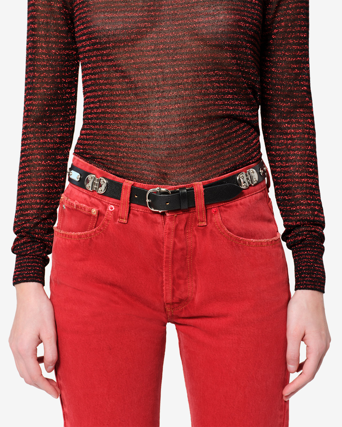 Isabel Marant Depson CE471BFA ceinture cuir noir 2,5 cm